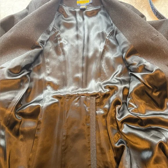 STUNNING vintage Ralph Lauren Rugby Black Long Single-Breasted Tailored Coat - Picture 13 of 16